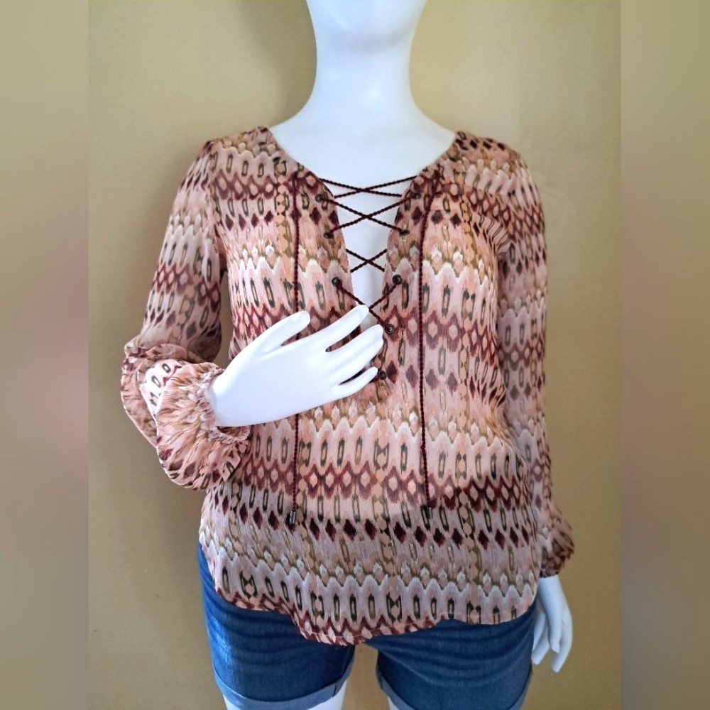 Jessica Simpson "Morgan" Lace-Up Blouse